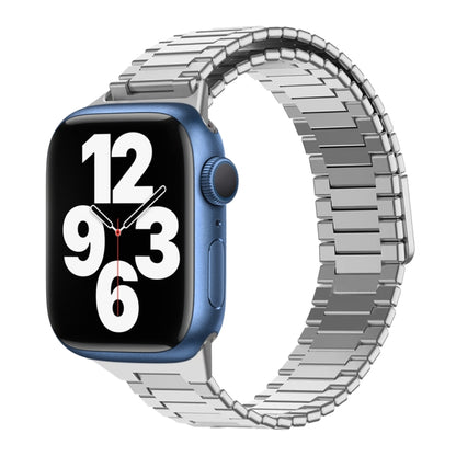 For Apple Watch Series 7 45mm Bamboo Magnetic Stainless Steel Metal Watch Strap(Silver) by bashfashion