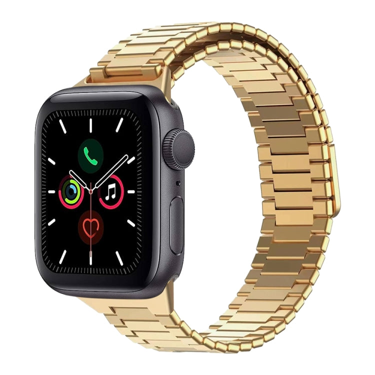 For Apple Watch Series 5 44mm Bamboo Magnetic Stainless Steel Metal Watch Strap(Gold) by bashfashion