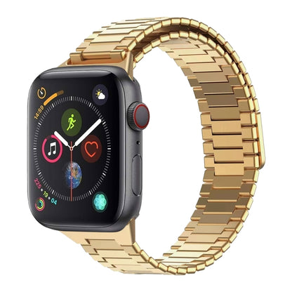For Apple Watch Series 4 44mm Bamboo Magnetic Stainless Steel Metal Watch Strap(Gold) by bashfashion
