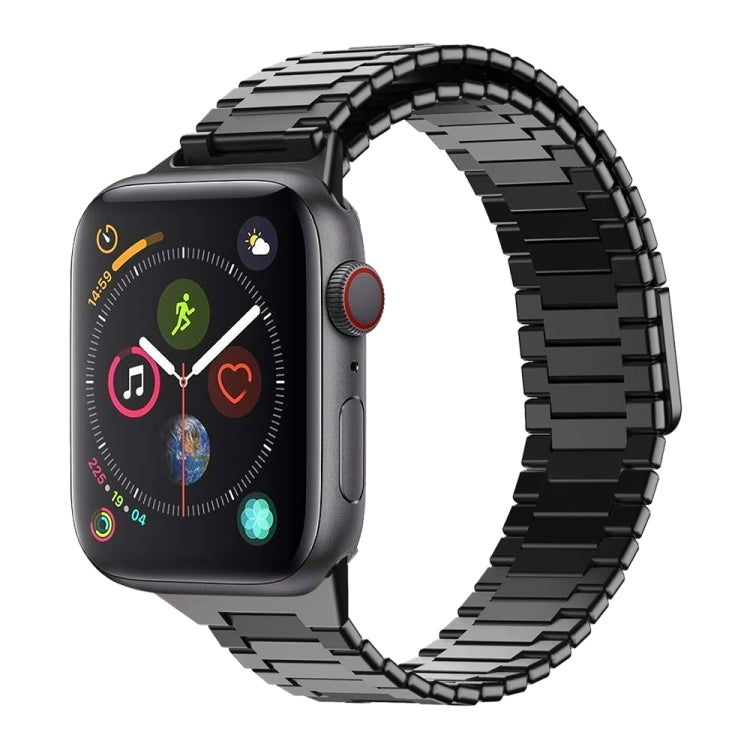 For Apple Watch Series 4 40mm Bamboo Magnetic Stainless Steel Metal Watch Strap(Black) by bashfashion