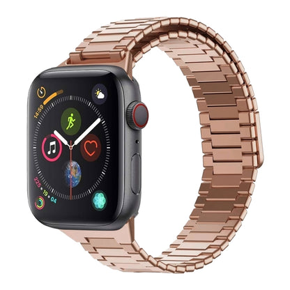 For Apple Watch Series 4 40mm Bamboo Magnetic Stainless Steel Metal Watch Strap(Rose Gold) by bashfashion