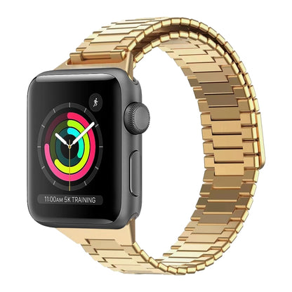 For Apple Watch Series 3 38mm Bamboo Magnetic Stainless Steel Metal Watch Strap(Gold) by bashfashion