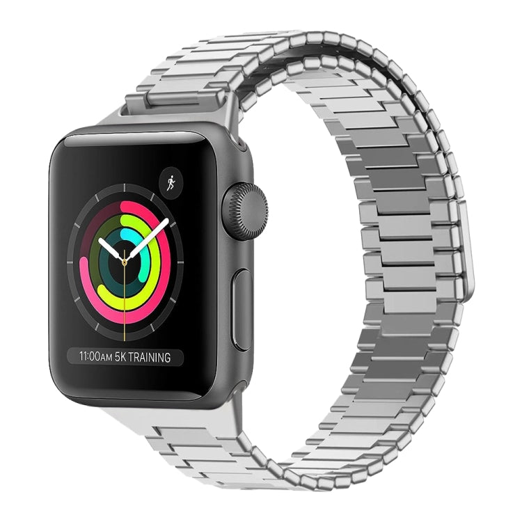 For Apple Watch Series 3 42mm Bamboo Magnetic Stainless Steel Metal Watch Strap(Silver) by bashfashion