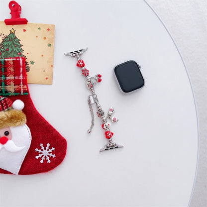 For Apple Watch SE 2022 40mm Zinc Alloy Christmas Watch Band(Pink) by bashfashion