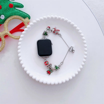 For Apple Watch SE 2022 44mm Zinc Alloy Christmas Watch Band(Red) by bashfashion