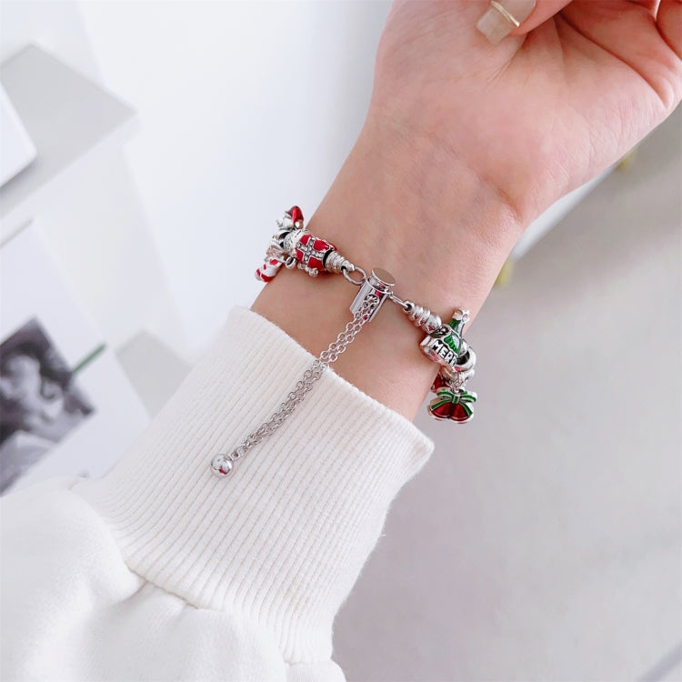 For Apple Watch Series 7 45mm Zinc Alloy Christmas Watch Band(Red) by bashfashion