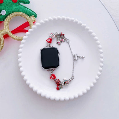 For Apple Watch Series 7 45mm Zinc Alloy Christmas Watch Band(Pink) by bashfashion