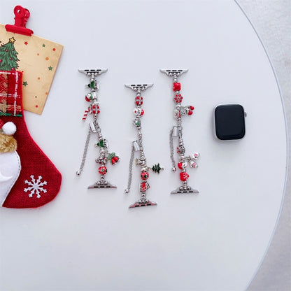 For Apple Watch Series 7 45mm Zinc Alloy Christmas Watch Band(Green) by bashfashion