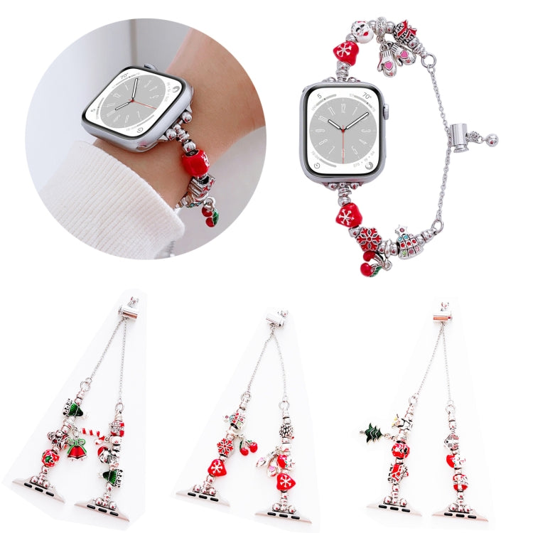 For Apple Watch Series 7 41mm Zinc Alloy Christmas Watch Band(Green) by bashfashion