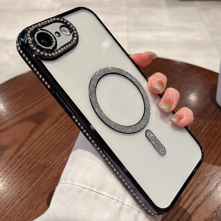 For iPhone 16e Diamond Plated MagSafe TPU Phone Case(Black) by bashfashion