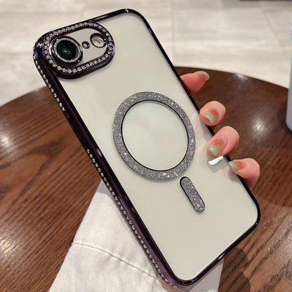For iPhone 16e Diamond Plated MagSafe TPU Phone Case(Purple) by bashfashion