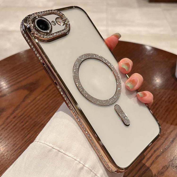 For iPhone 16e Diamond Plated MagSafe TPU Phone Case(Gold) by bashfashion