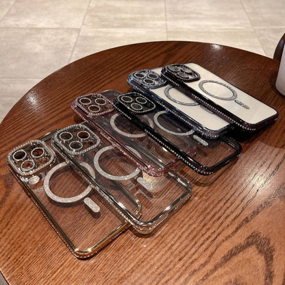 For iPhone 16e Diamond Plated MagSafe TPU Phone Case(Purple) by bashfashion