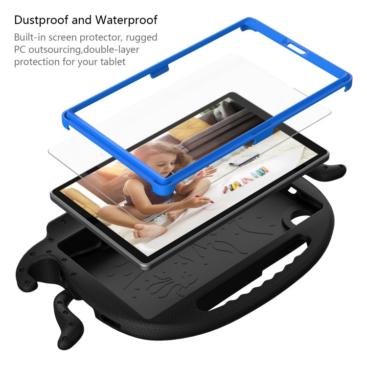 For Samsung Galaxy Tab A11 / A9 Octopus Style EVA Hybrid PC Shockproof Tablet Case with Strap(Black) by bashfashion