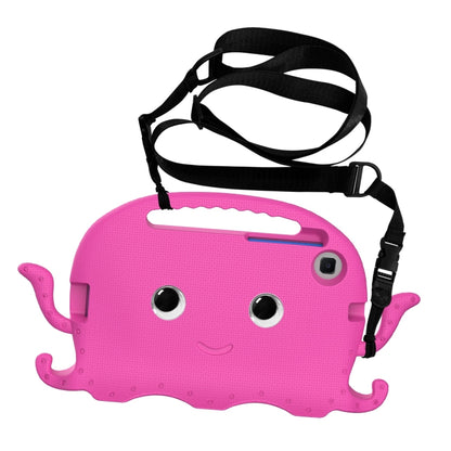 For Samsung Galaxy Tab A11 / A9 Octopus Style EVA Hybrid PC Shockproof Tablet Case with Strap(RoseRed) by bashfashion