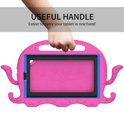 For Samsung Galaxy Tab A11 / A9 Octopus Style EVA Hybrid PC Shockproof Tablet Case with Strap(RoseRed) by bashfashion