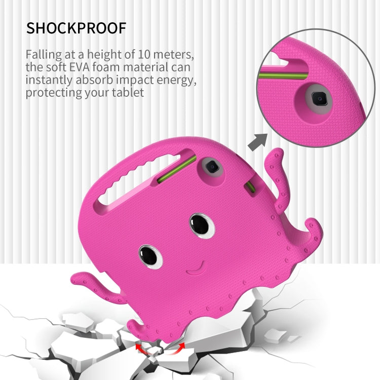 For Samsung Galaxy Tab A11 / A9 Octopus Style EVA Hybrid PC Shockproof Tablet Case with Strap(RoseRed) by bashfashion