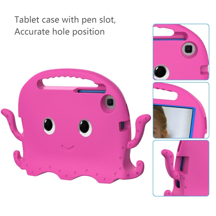 For Samsung Galaxy Tab A11 / A9 Octopus Style EVA Hybrid PC Shockproof Tablet Case with Strap(RoseRed) by bashfashion