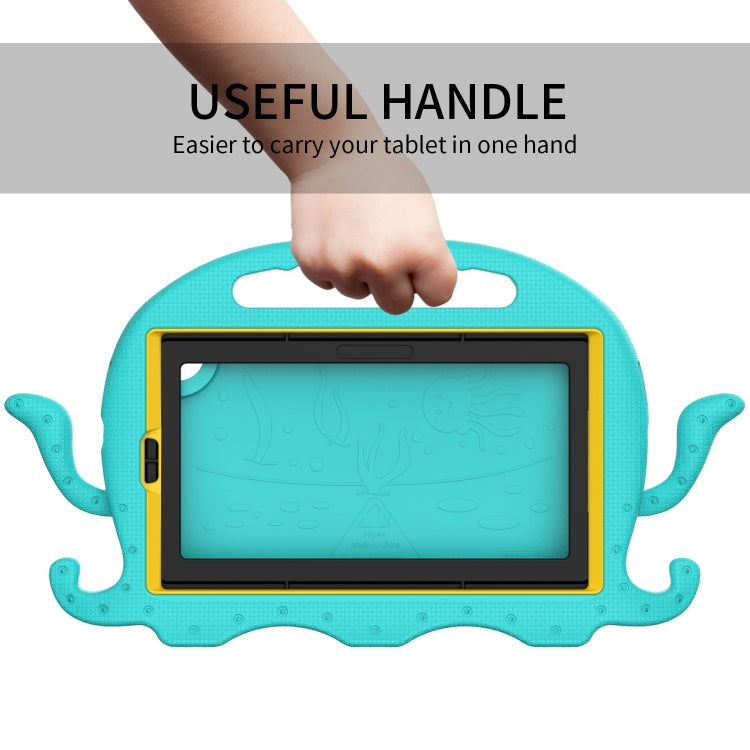 For Samsung Galaxy Tab A11 / A9 Octopus Style EVA Hybrid PC Shockproof Tablet Case with Strap(Glacial Green) by bashfashion