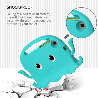 For Samsung Galaxy Tab A11 / A9 Octopus Style EVA Hybrid PC Shockproof Tablet Case with Strap(Glacial Green) by bashfashion