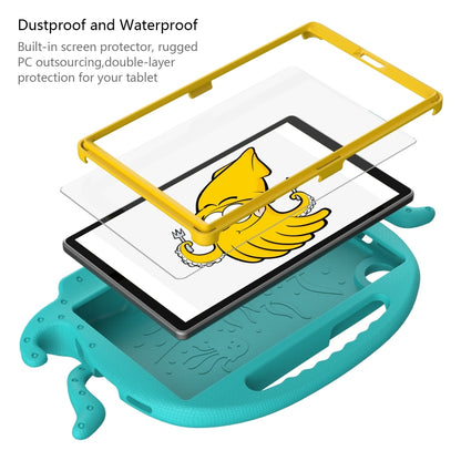 For Samsung Galaxy Tab A11 / A9 Octopus Style EVA Hybrid PC Shockproof Tablet Case with Strap(Glacial Green) by bashfashion