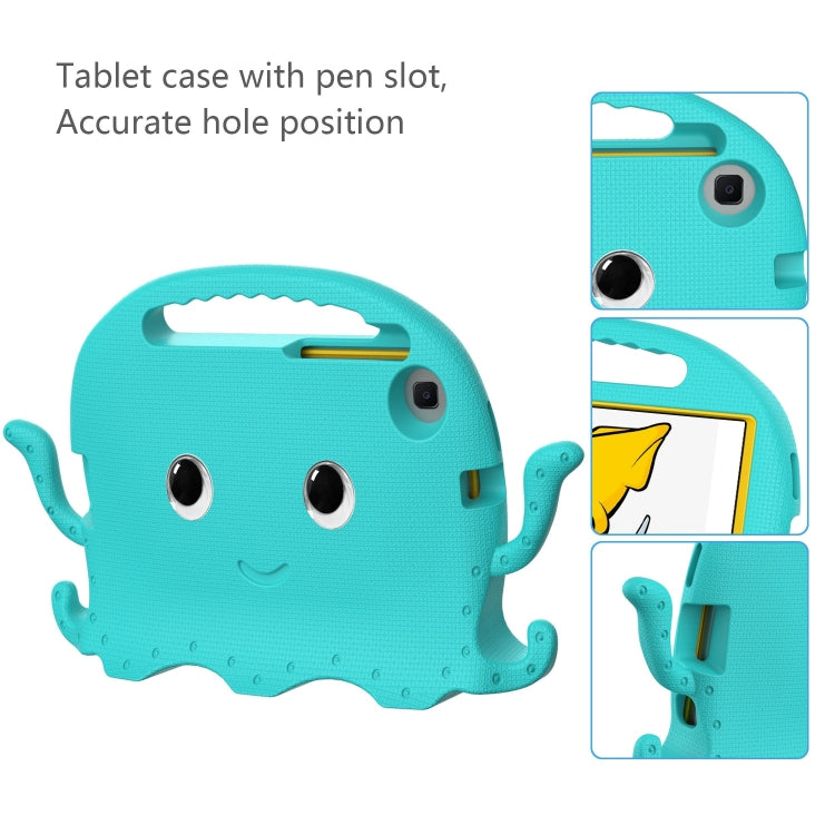 For Samsung Galaxy Tab A11 / A9 Octopus Style EVA Hybrid PC Shockproof Tablet Case with Strap(Glacial Green) by bashfashion