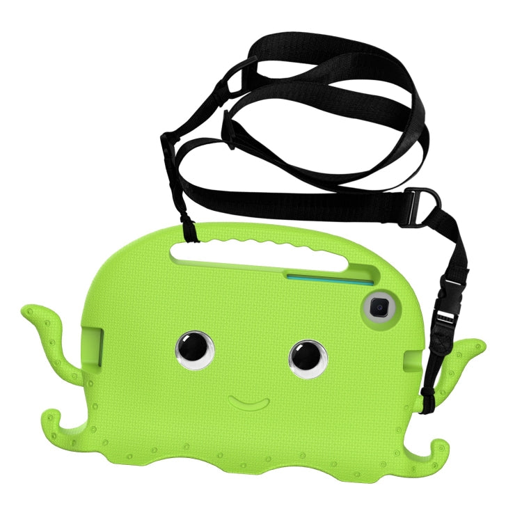 For Samsung Galaxy Tab A11 / A9 Octopus Style EVA Hybrid PC Shockproof Tablet Case with Strap(Grass Green) by bashfashion
