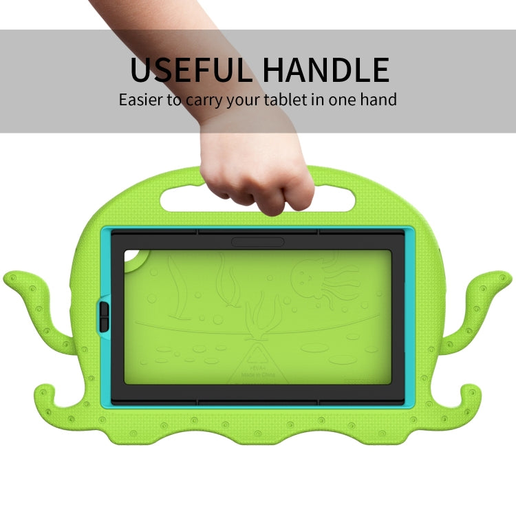 For Samsung Galaxy Tab A11 / A9 Octopus Style EVA Hybrid PC Shockproof Tablet Case with Strap(Grass Green) by bashfashion