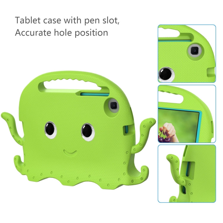 For Samsung Galaxy Tab A11 / A9 Octopus Style EVA Hybrid PC Shockproof Tablet Case with Strap(Grass Green) by bashfashion