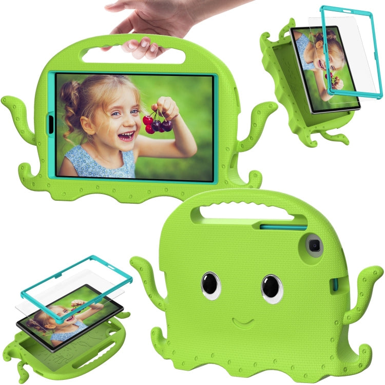 For Samsung Galaxy Tab A11 / A9 Octopus Style EVA Hybrid PC Shockproof Tablet Case with Strap(Grass Green) by bashfashion