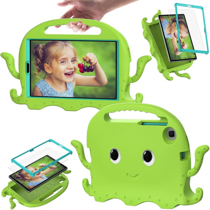 For Samsung Galaxy Tab A11 / A9 Octopus Style EVA Hybrid PC Shockproof Tablet Case with Strap(Grass Green) by bashfashion
