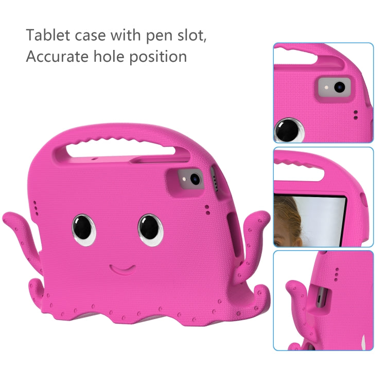 For Samsung Galaxy Tab S6 Lite 2024 Octopus Style EVA Hybrid PC Shockproof Tablet Case with Strap(RoseRed) by bashfashion