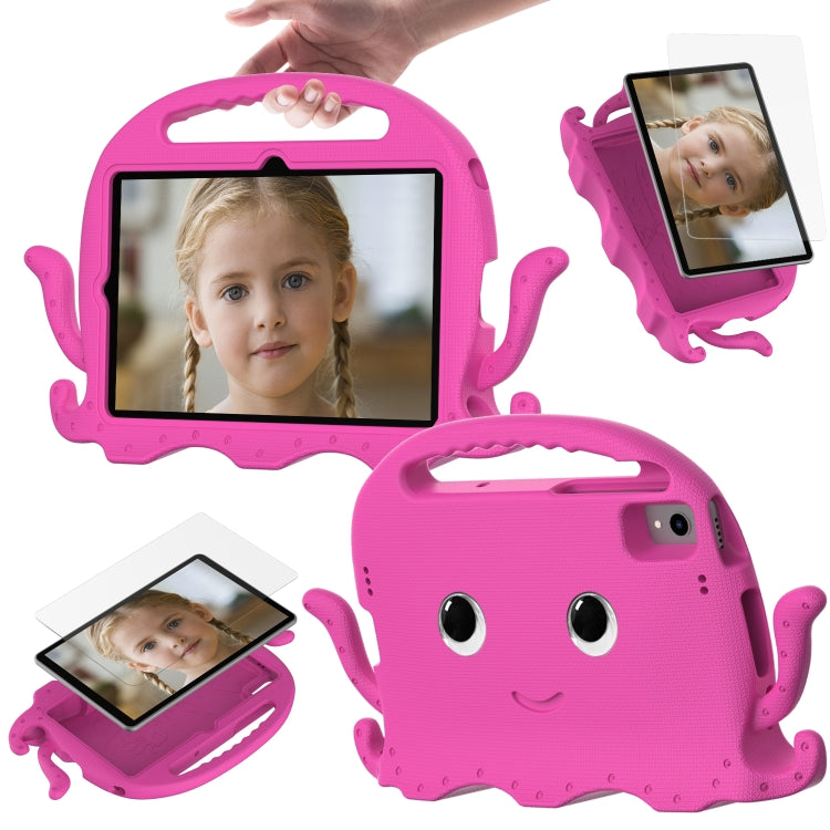 For Samsung Galaxy Tab S6 Lite 2024 Octopus Style EVA Hybrid PC Shockproof Tablet Case with Strap(RoseRed) by bashfashion