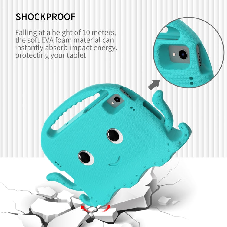 For Samsung Galaxy Tab S6 Lite 2024 Octopus Style EVA Hybrid PC Shockproof Tablet Case with Strap(Glacial Green) by bashfashion