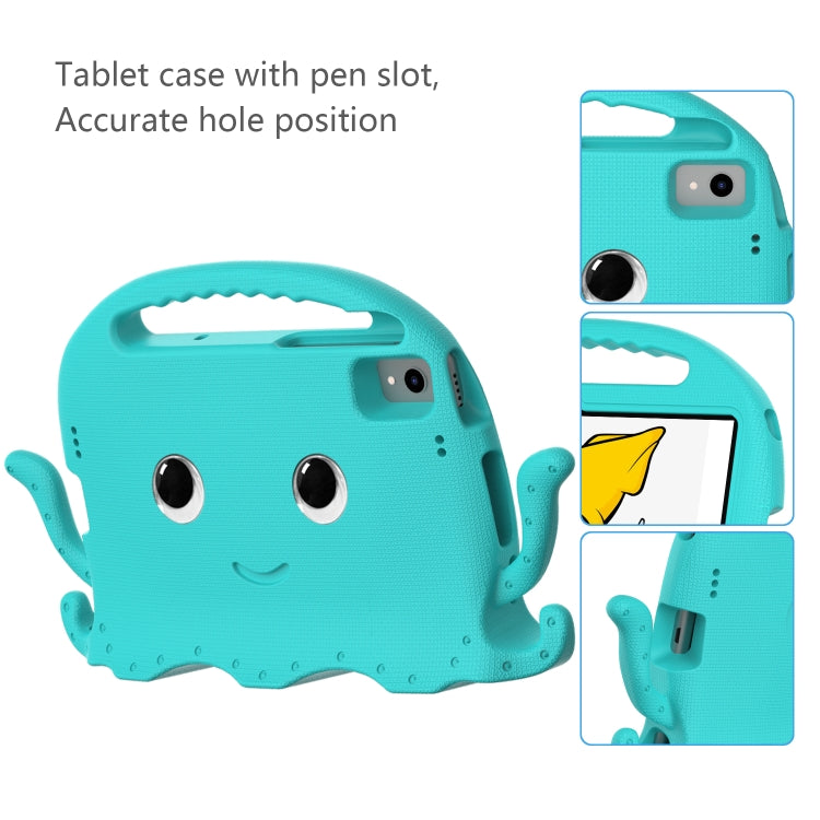 For Samsung Galaxy Tab S6 Lite 2024 Octopus Style EVA Hybrid PC Shockproof Tablet Case with Strap(Glacial Green) by bashfashion