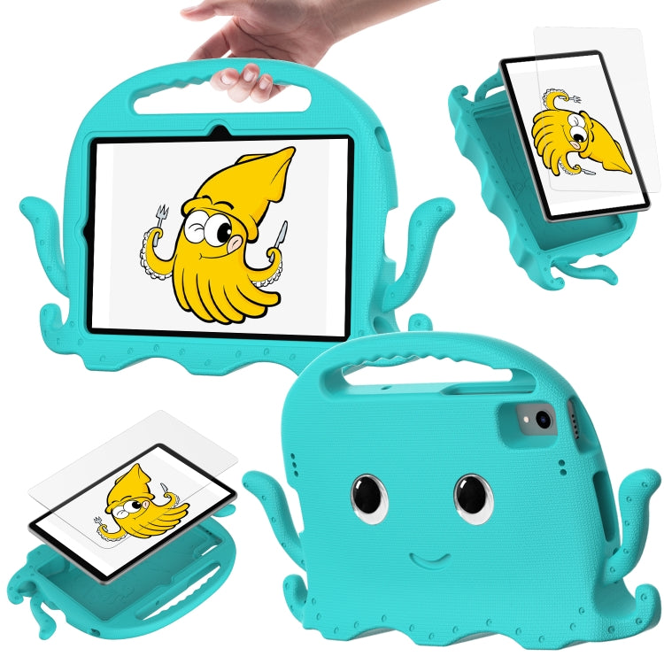 For Samsung Galaxy Tab S6 Lite 2024 Octopus Style EVA Hybrid PC Shockproof Tablet Case with Strap(Glacial Green) by bashfashion