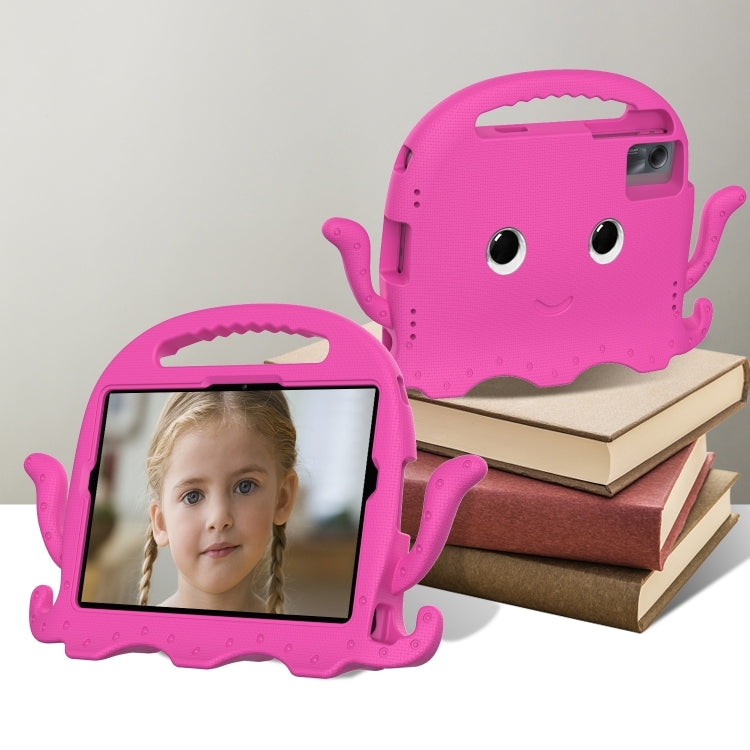 For Samsung Galaxy Tab S9 / S9 FE / S7 / S8 Octopus Style EVA Hybrid PC Shockproof Tablet Case with Strap(RoseRed) by bashfashion