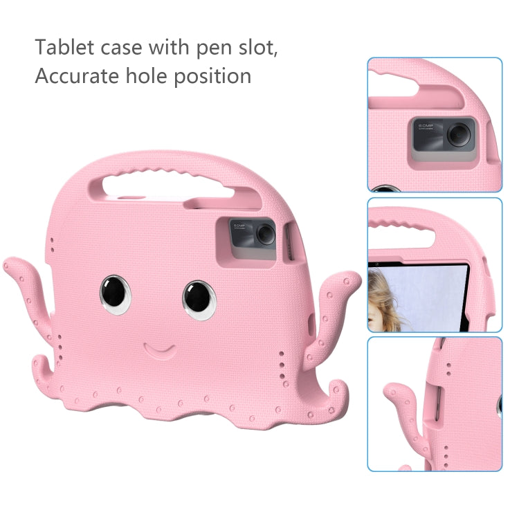 For Samsung Galaxy Tab S9 / S9 FE / S7 / S8 Octopus Style EVA Hybrid PC Shockproof Tablet Case with Strap(Pink) by bashfashion