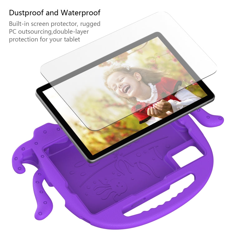 For Samsung Galaxy Tab S9 / S9 FE / S7 / S8 Octopus Style EVA Hybrid PC Shockproof Tablet Case with Strap(Purple) by bashfashion