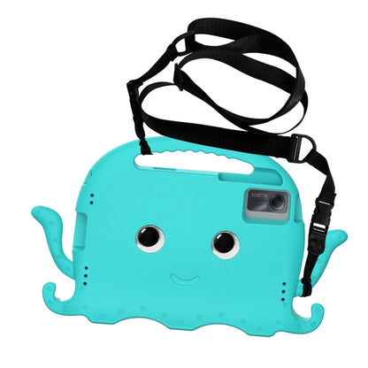 For Samsung Galaxy Tab S9 / S9 FE / S7 / S8 Octopus Style EVA Hybrid PC Shockproof Tablet Case with Strap(Glacial Green) by bashfashion