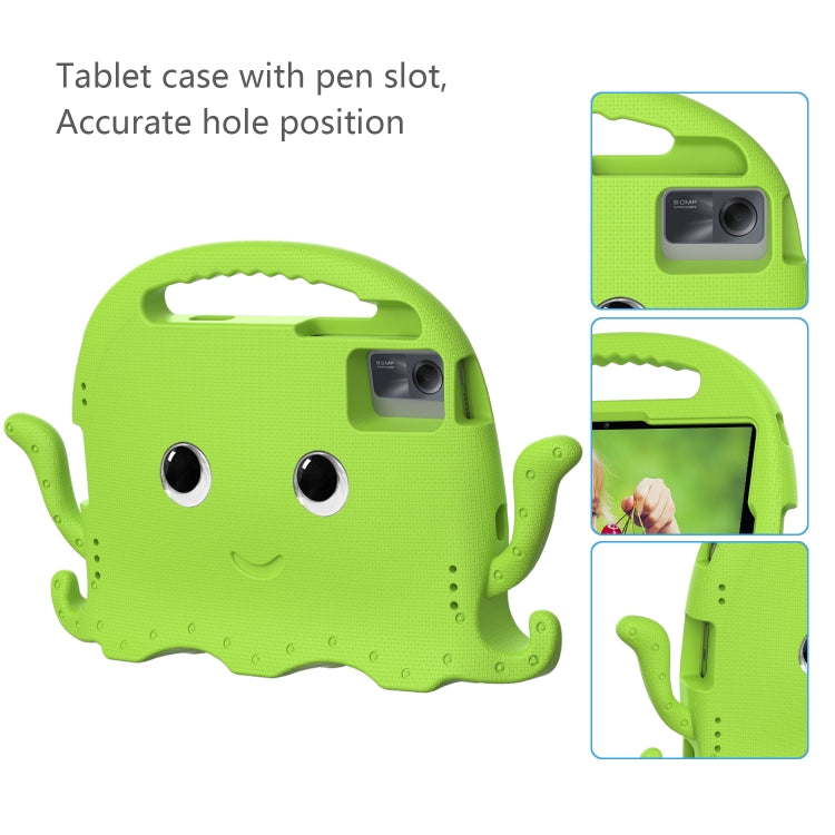 For Samsung Galaxy Tab S9 / S9 FE / S7 / S8 Octopus Style EVA Hybrid PC Shockproof Tablet Case with Strap(Grass Green) by bashfashion