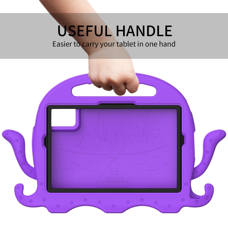 For Samsung Galaxy Tab A11+ / A9+ Octopus Style EVA Hybrid PC Shockproof Tablet Case with Strap(Purple) by bashfashion
