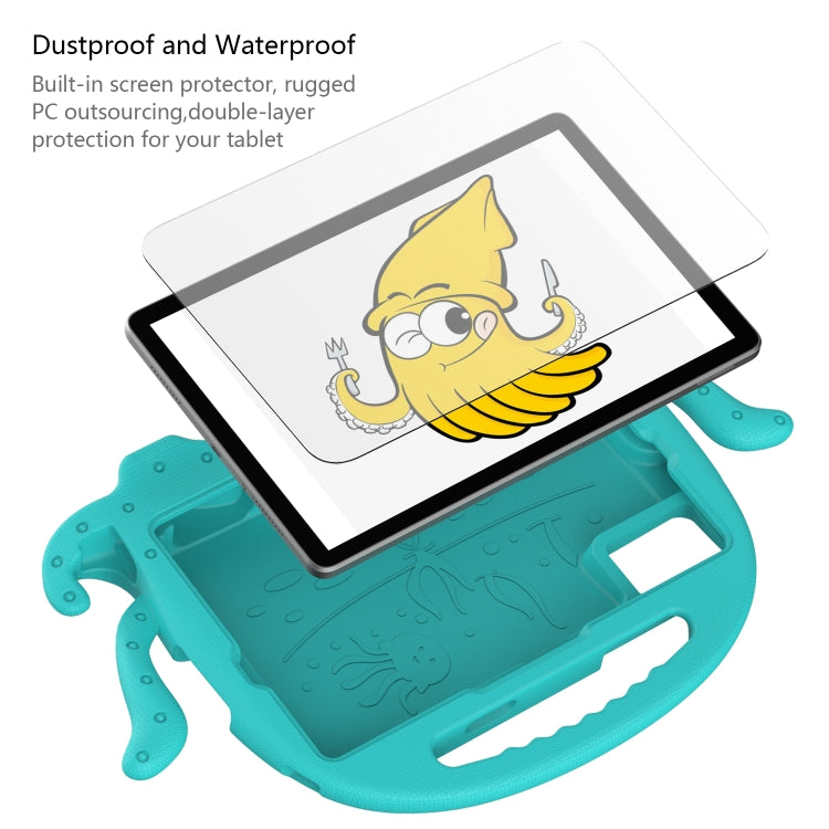 For Samsung Galaxy Tab A11+ / A9+ Octopus Style EVA Hybrid PC Shockproof Tablet Case with Strap(Glacial Green) by bashfashion