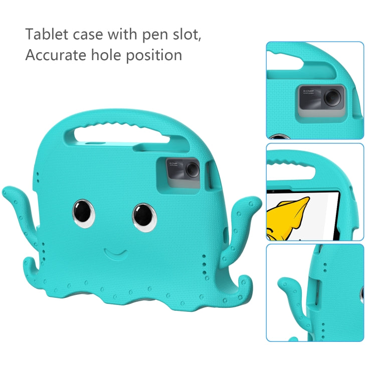 For Samsung Galaxy Tab A11+ / A9+ Octopus Style EVA Hybrid PC Shockproof Tablet Case with Strap(Glacial Green) by bashfashion