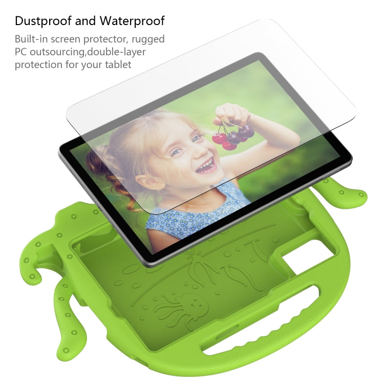 For Samsung Galaxy Tab A11+ / A9+ Octopus Style EVA Hybrid PC Shockproof Tablet Case with Strap(Grass Green) by bashfashion
