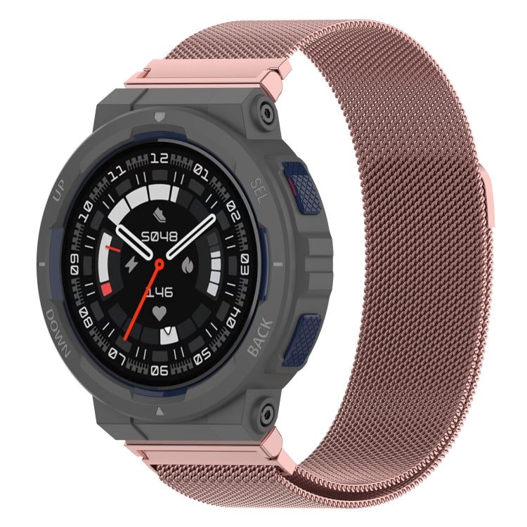 For Amazfit Active Edge A2212 Milan Magnetic Steel Mesh Watch Band(Pink) by bashfashion