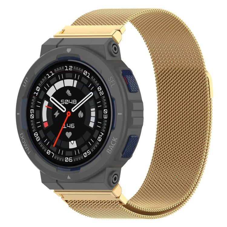 For Amazfit Active Edge A2212 Milan Magnetic Steel Mesh Watch Band(Gold) by bashfashion