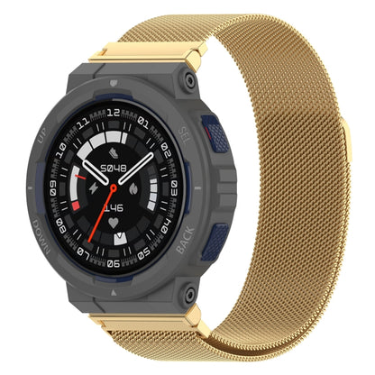 For Amazfit Active Edge A2212 Milan Magnetic Steel Mesh Watch Band(Gold) by bashfashion