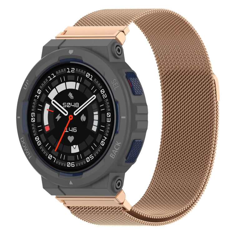 For Amazfit Active Edge A2212 Milan Magnetic Steel Mesh Watch Band(Rose Gold) by bashfashion