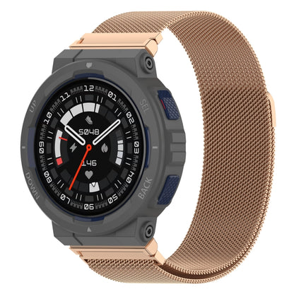 For Amazfit Active Edge A2212 Milan Magnetic Steel Mesh Watch Band(Rose Gold) by bashfashion